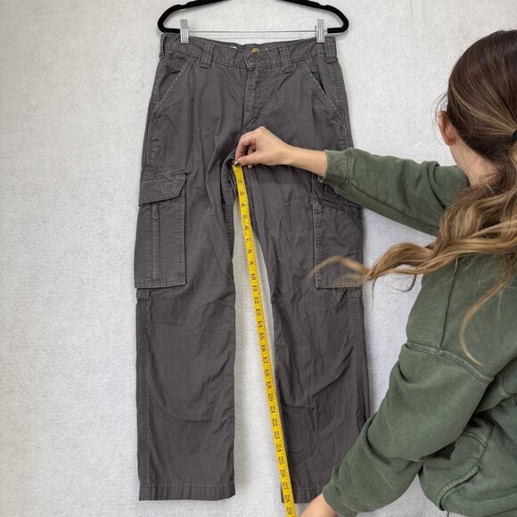 Carhartt Tappen Cargo Pants Mens 30x30 Gray Ripstop Relaxed Fit Force 101148 - Picture 6 of 15